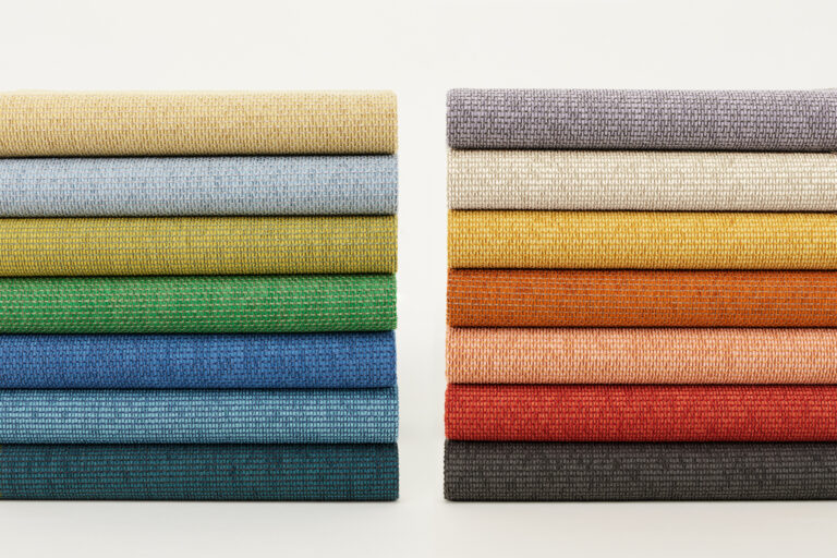 Swatches of Sidetrack Upholstery.