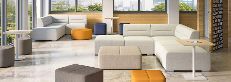 ERG Hazel modular sofa in a corpoate lounge area.