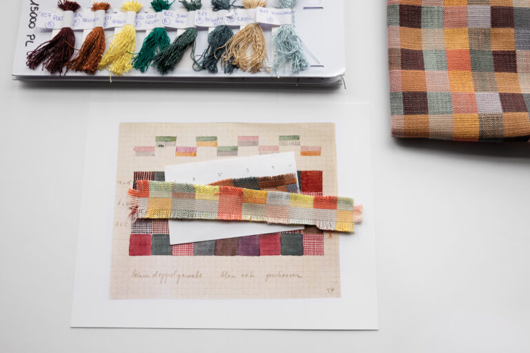 Yarn samples and process work for Designtex's Double Weave textile